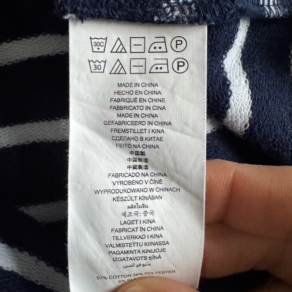 Michael Kors Striped Hooded Sweatshirt Nautical Resort Beach Casual Navy White M - Picture 5 of 5